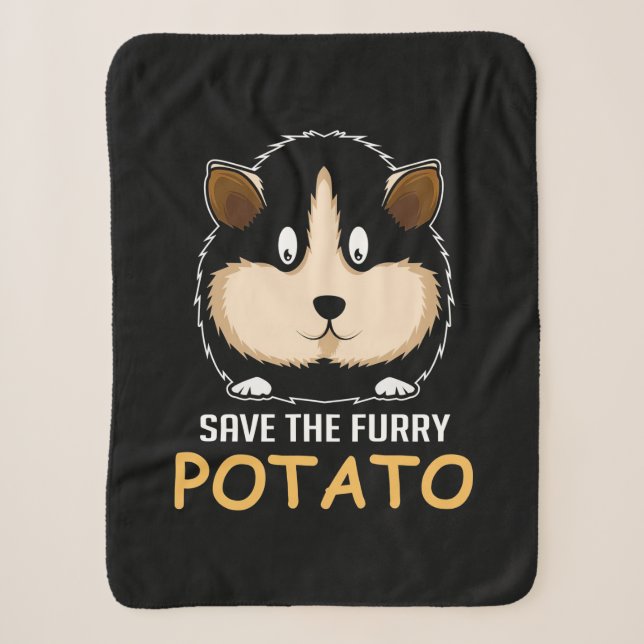 Furry Potato Guinea Pig Owner Sherpa Blanket (Front)