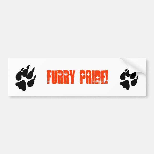Furry Pride Pawprint Bumper Sticker (Front)