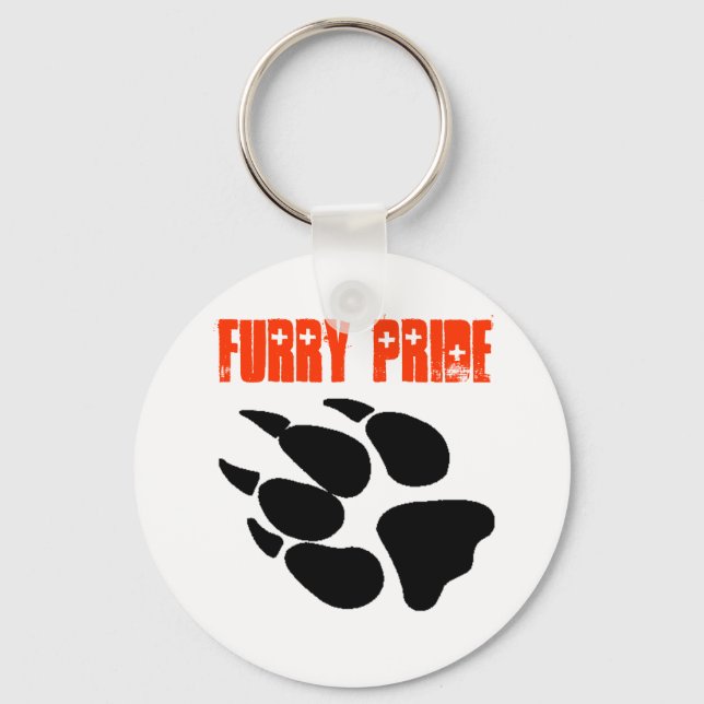 Furry Pride Pawprint Keychain (Front)