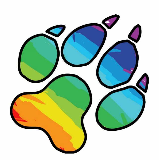 Furry Pride Rainbow Paw Sculpture Standing Photo Sculpture (Front)