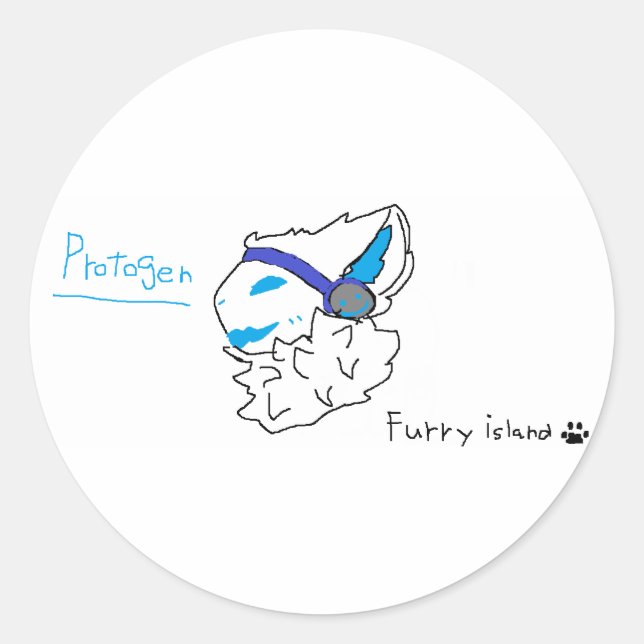 furry protogen sticker (Front)