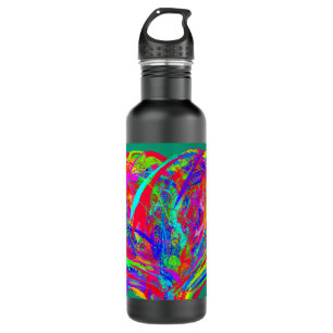 Furry Rainbow Colored Flower Water Bottle