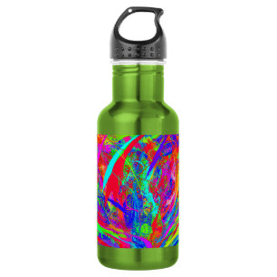 Furry Rainbow Coloured Flower Water Bottle