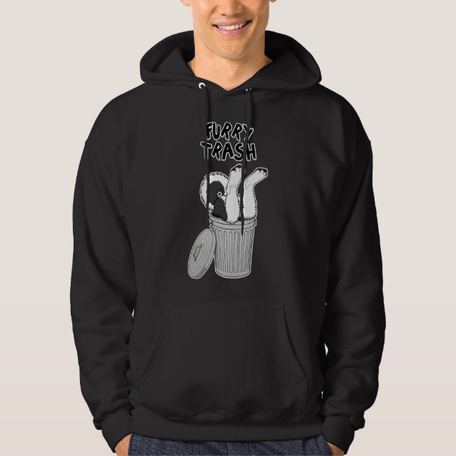 Furry Trash  Black Huskymalamute Hoodie (Front)