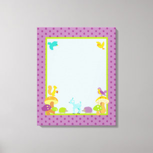 Furry Woodland 16x20 Canvas Nursery Art Print