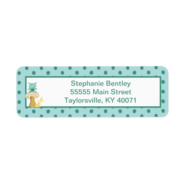 Furry Woodland Blue Return Address Label (Front)
