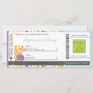 Furry Woodland Forest Anima Baby Shower Invitation