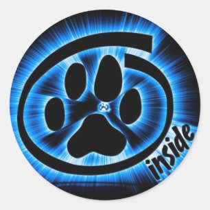 FurryInside Classic Round Sticker
