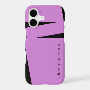 Fuschia & Black Stripe Minimalist Name