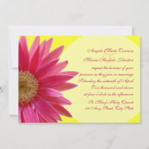 Fuschia Daisy Wedding Invitation