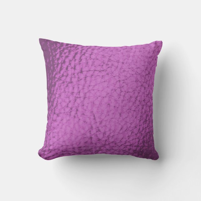 Fuschia  Dark Faux Leather Design Cushion (Front)