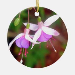 Fuschia Flowers Ceramic Tree Decoration