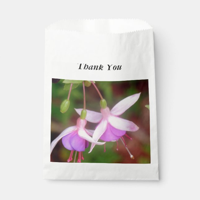 Fuschia Flowers Favour Bags (Front)