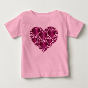 Fuschia Hearts Within a Heart Baby T-Shirt