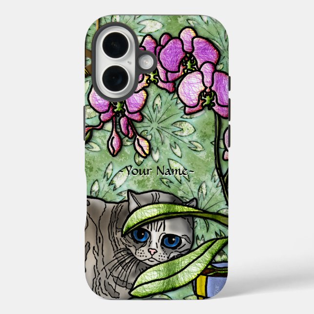 Fuschia & Kitty (Personalised) Case-Mate iPhone Case (Back)