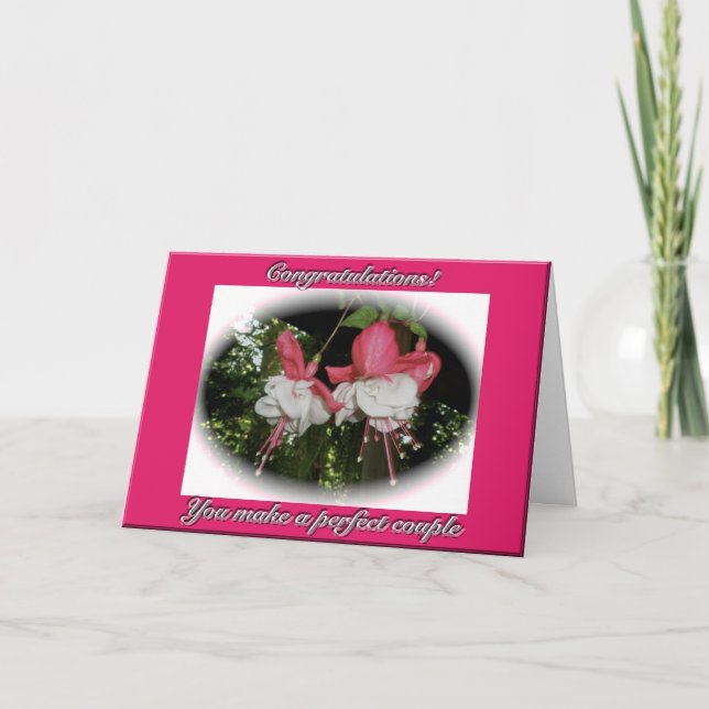 Fuschia Marriage Congratulations Card (Front)