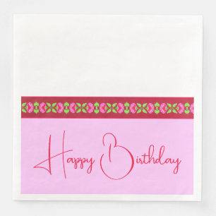 Fuschia Pink Floral Napkin