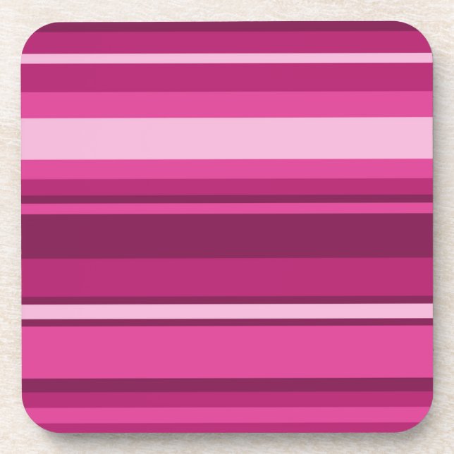 Fuschia stripes coaster (Front)