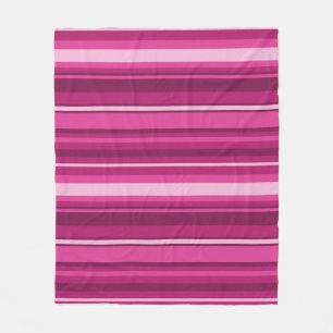 Fuschia stripes fleece blanket