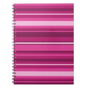 Fuschia stripes notebook
