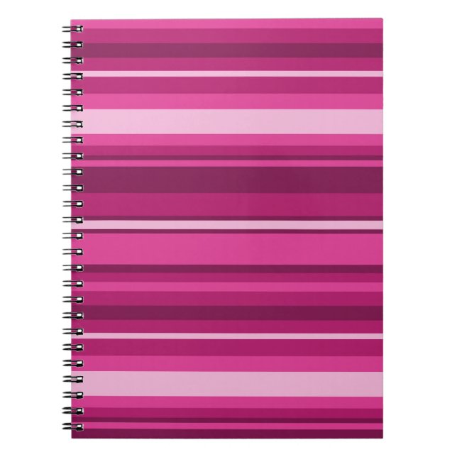 Fuschia stripes notebook (Front)