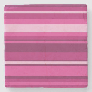 Fuschia stripes stone coaster
