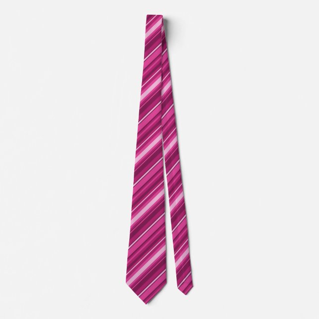 Fuschia stripes tie (Front)