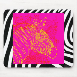 Fuschia Zebra Mouse Mat