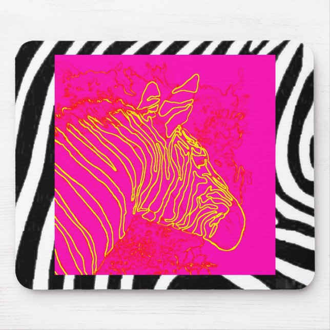 Fuschia Zebra Mouse Mat (Front)