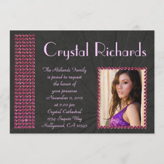 Fuscia Bling Invitation