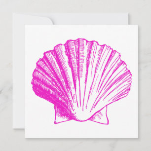 Fuscia Sea Shell Luau Reception Invitation