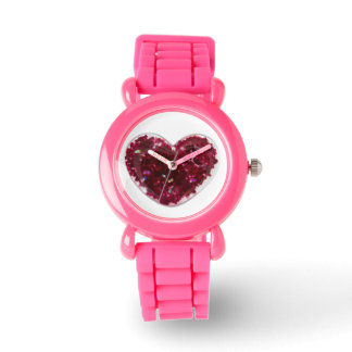 Fused glass heart watch