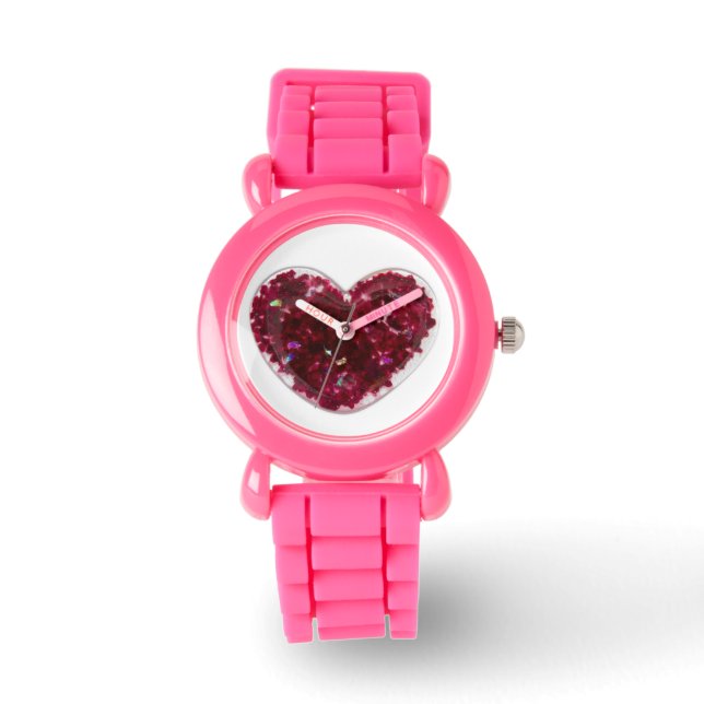 Fused glass heart watch (Front)