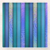 Fused Glass Look Art Ocean Blues