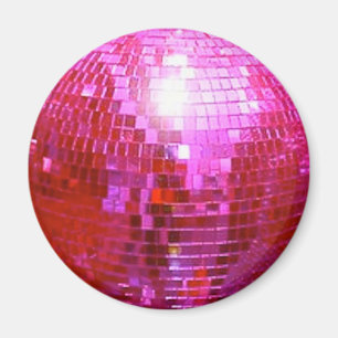 FUSHIA DISCO BALL DANCE PARTY MAGNET
