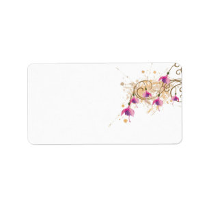 Fushia flowers Label