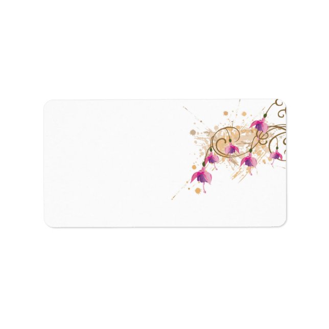 Fushia flowers Label (Front)