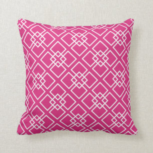 Fushia Pink Geometric Pattern Cushion