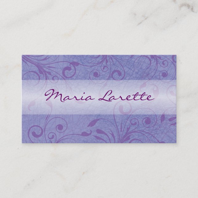 FUSHIA SWIRLS Graphic Designer Business Card (Front)