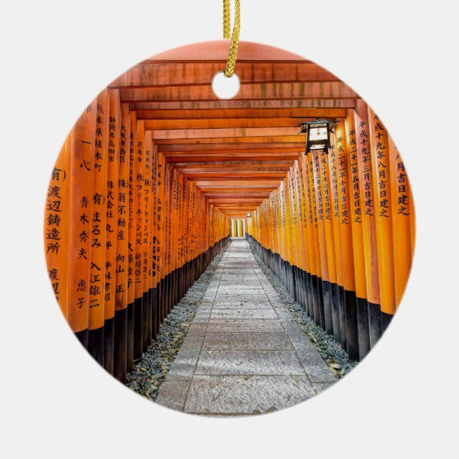 Fushimi Inari Shrine, Kyoto Japan Ceramic Tree Decoration (Front)