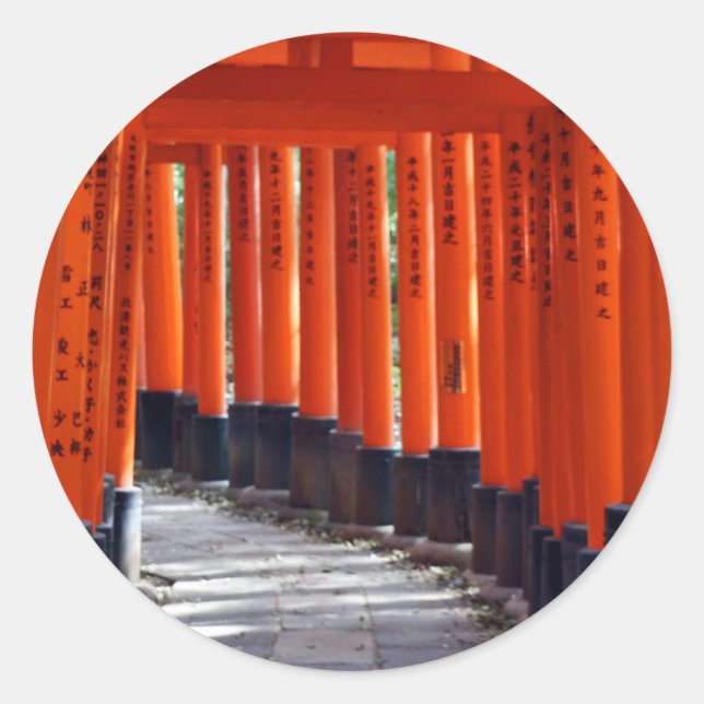 Fushimi Inari Taisha, Kyoto Attractions - Japan Classic Round Sticker (Front)