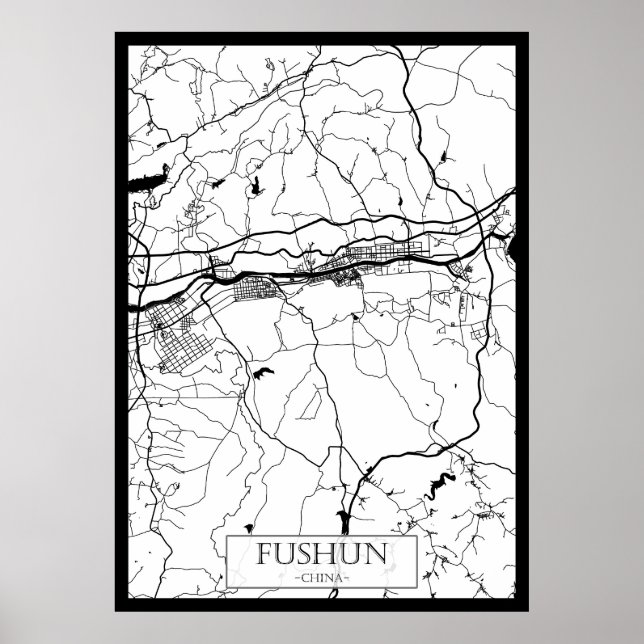 Fushun China City Map Poster (Front)