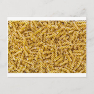 Fusilli pasta macro as background structure postcard