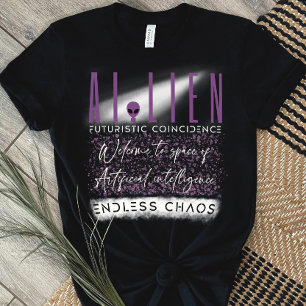 Fusion of alien and artificial intelligence space T-Shirt