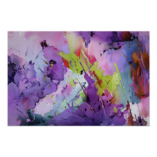 "Fusion of Hues" Contemporary Abstract Art     Poster (Front)