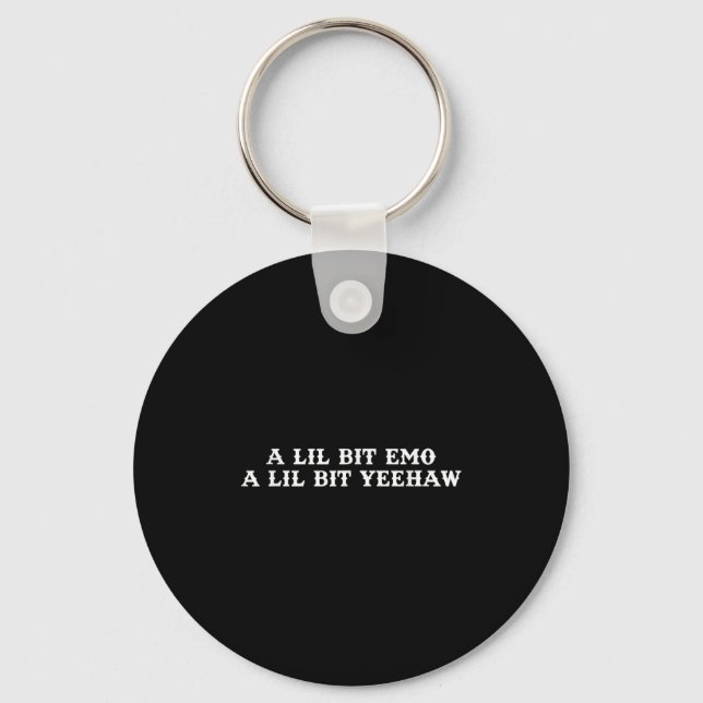 Fusion Of Two Styles, Cowboy, Ranch, Emo, Yeehaw  Key Ring (Front)