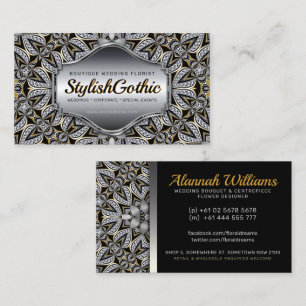 Fusion v3 Silver Black Gold Baroque Business Card