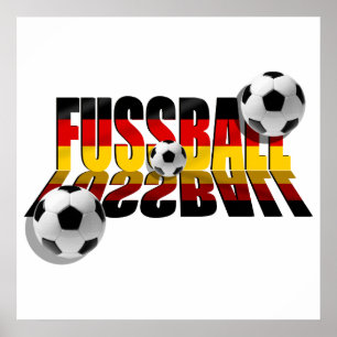 Fussball 2010 Deutsche flagge football gifts Poster