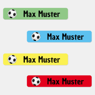 Fußball bunt - 96 schmale Kinder Etiketten