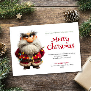 Fussy Santa comic custom Christmas greeting card